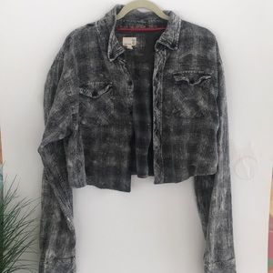 URBAN RENEWAL grey crop flannel